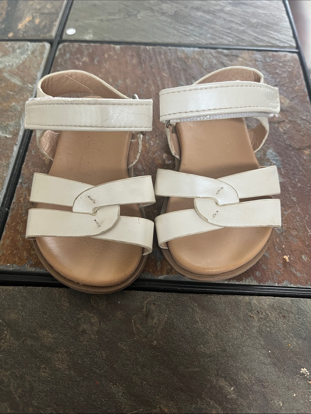 Dream Pairs Cream Leather-Style Strappy Sandals